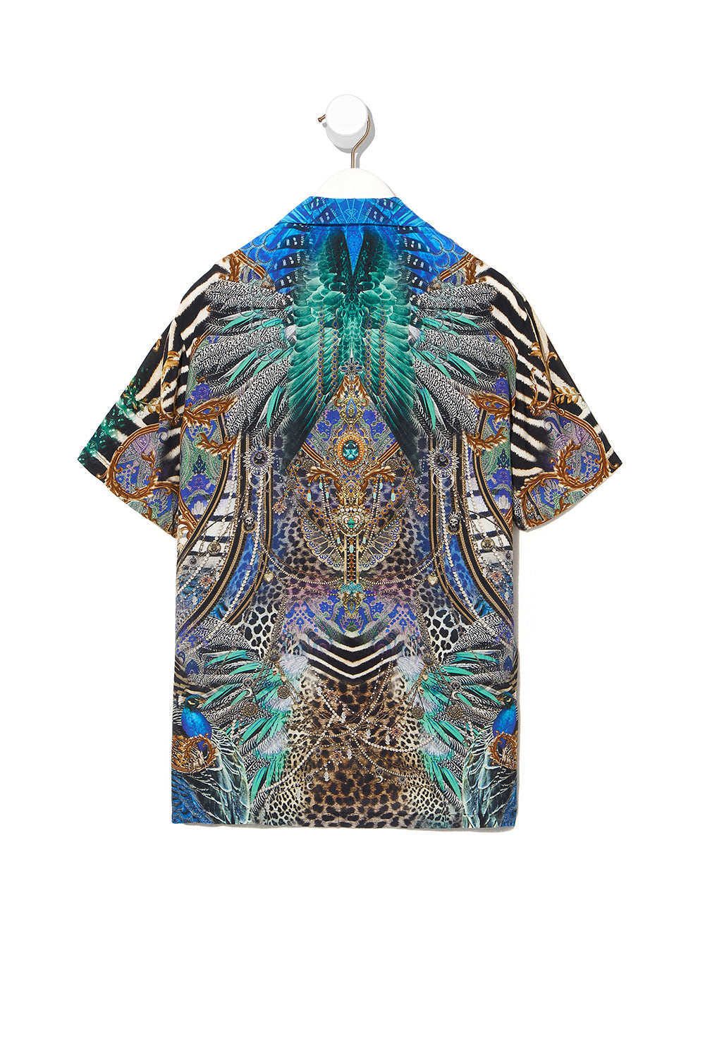 SHORT SLEEVE CAMP COLLARED SHIRT ANIMAL ARMY