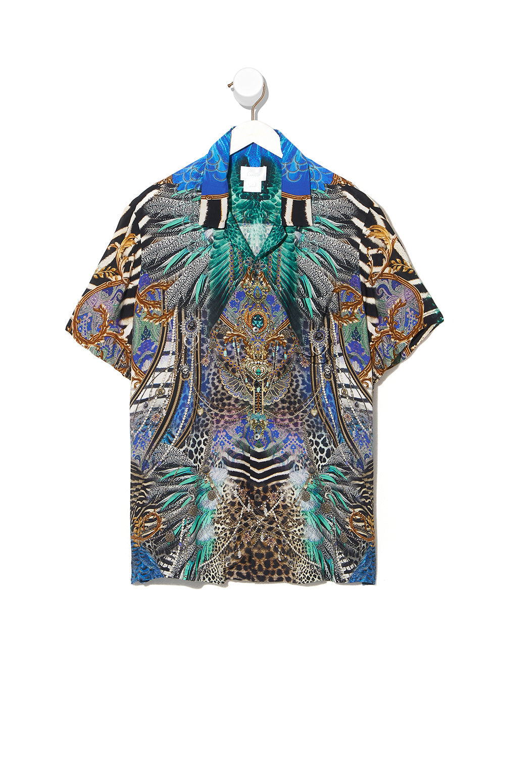 SHORT SLEEVE CAMP COLLARED SHIRT ANIMAL ARMY