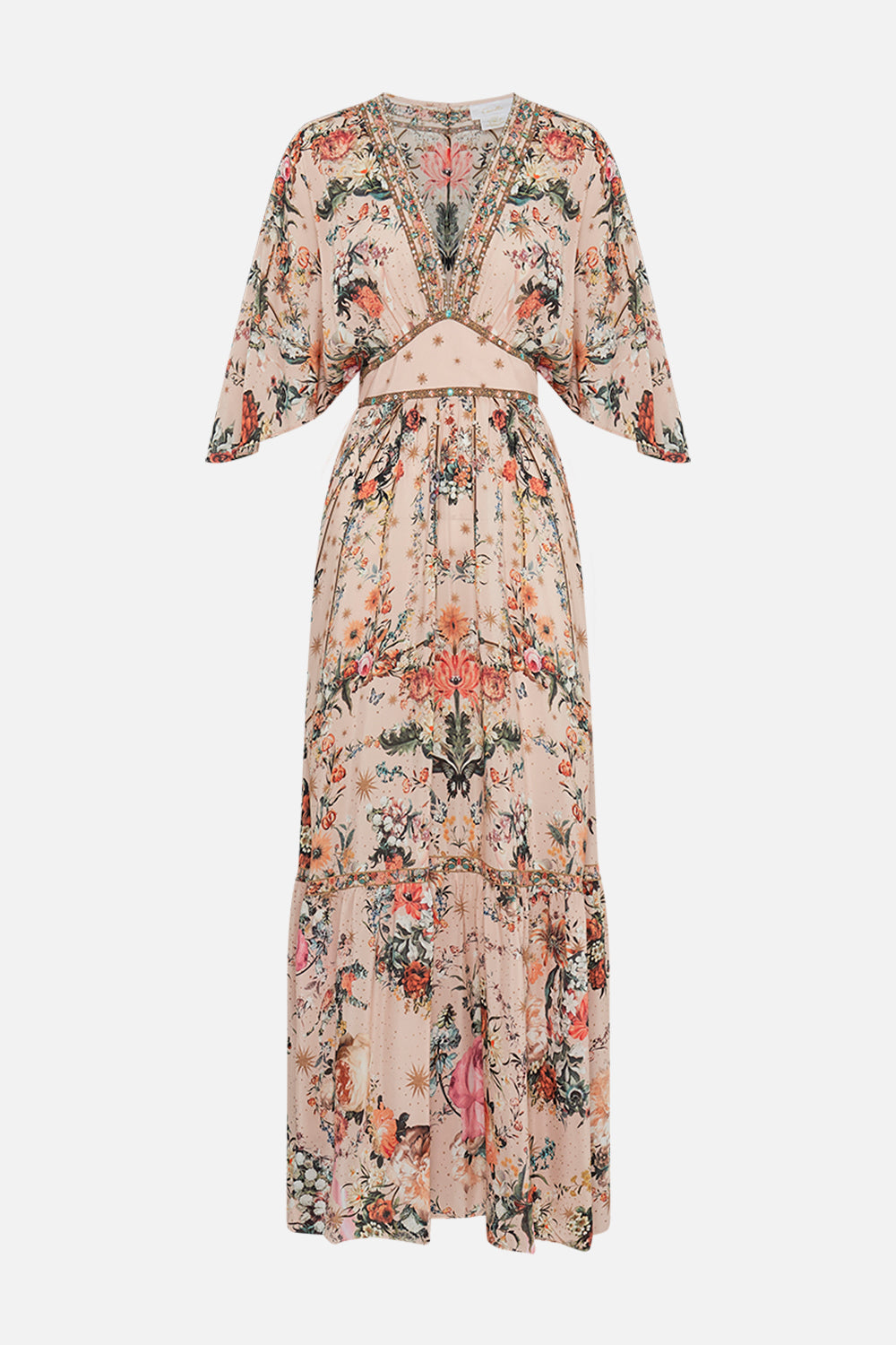 CAMILLA ruffle hem dress in Rose Garden Revolution print