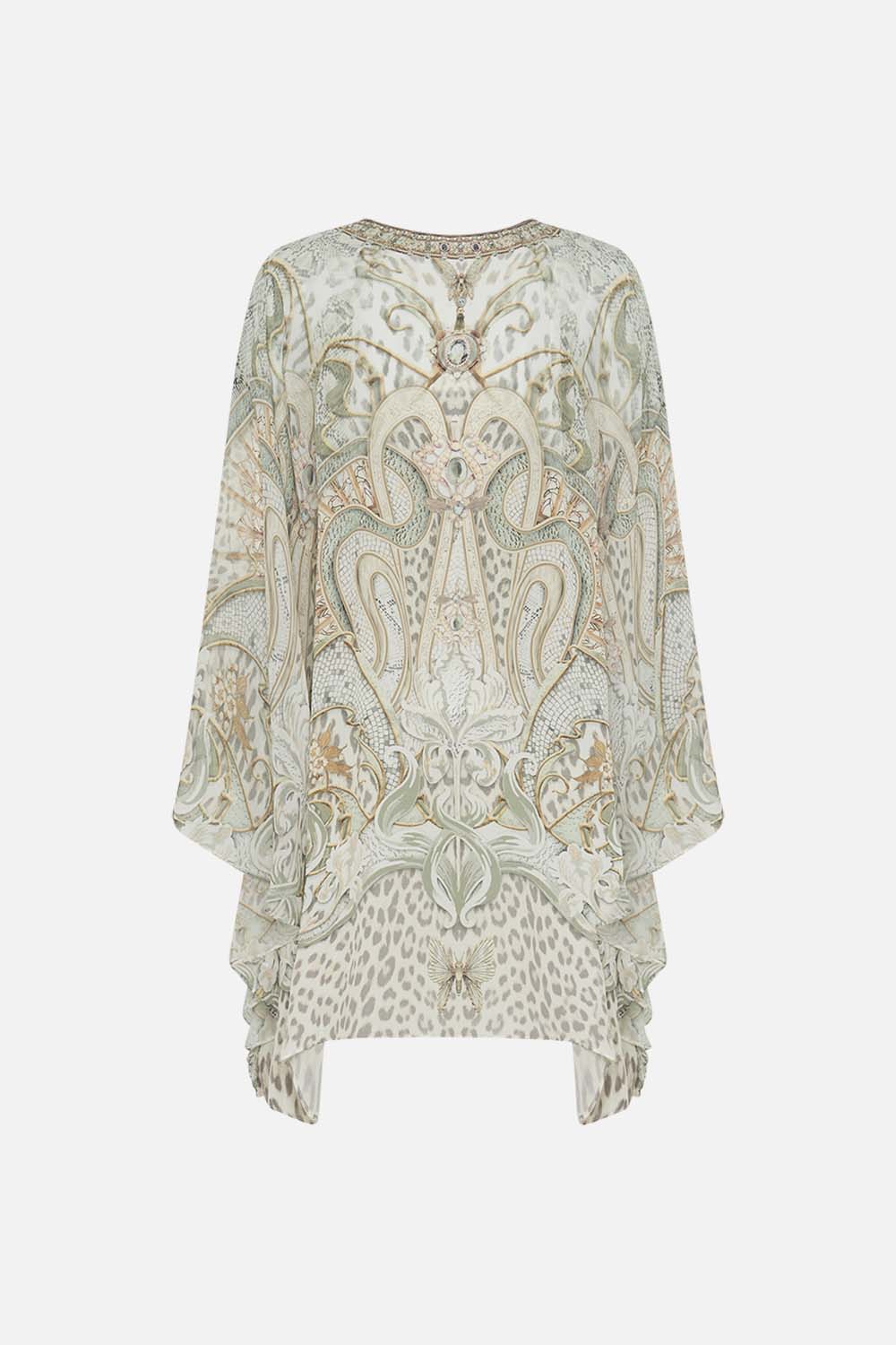 CAMILLA silk kaftan in Ivory Tower Tales print