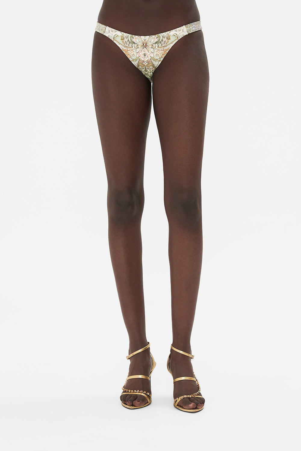 CAMILLA bikini bottoms in Ivory Tower Tales print