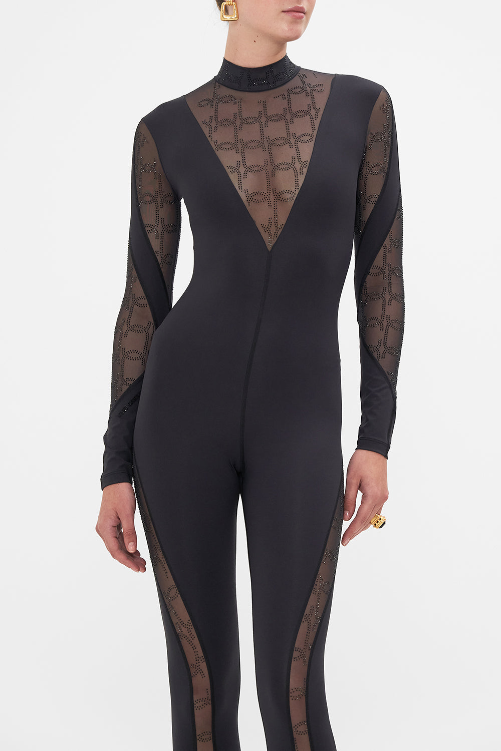CAMILLA black mesh catsuit