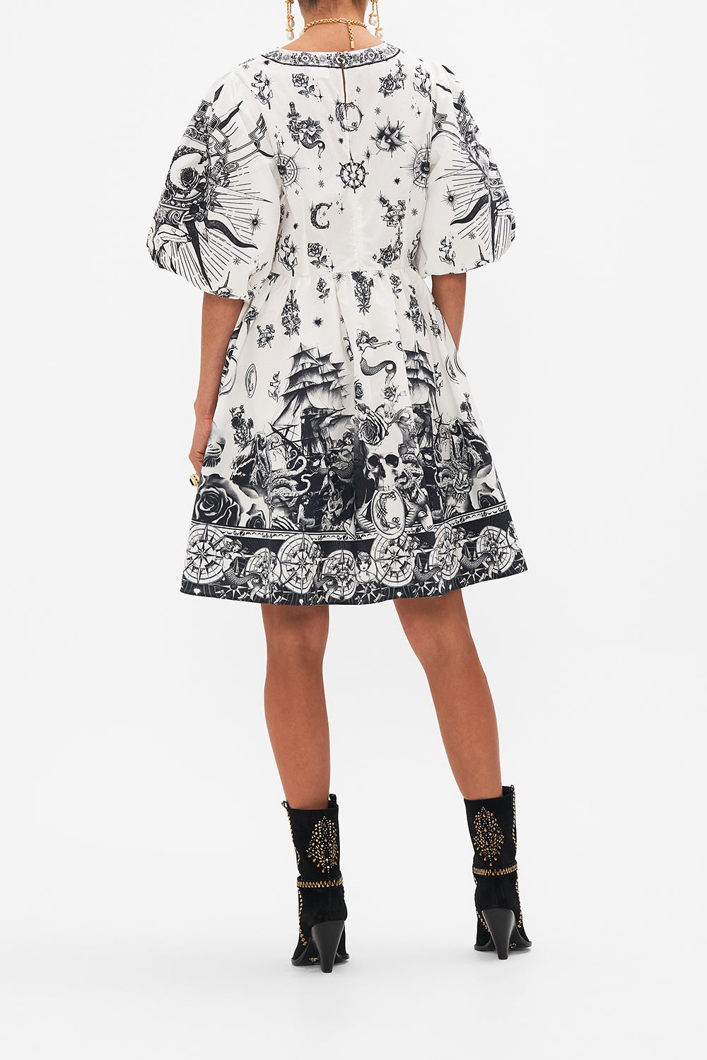 PUFF SLEEVE SHORT DRESS TALES OF TATTOO