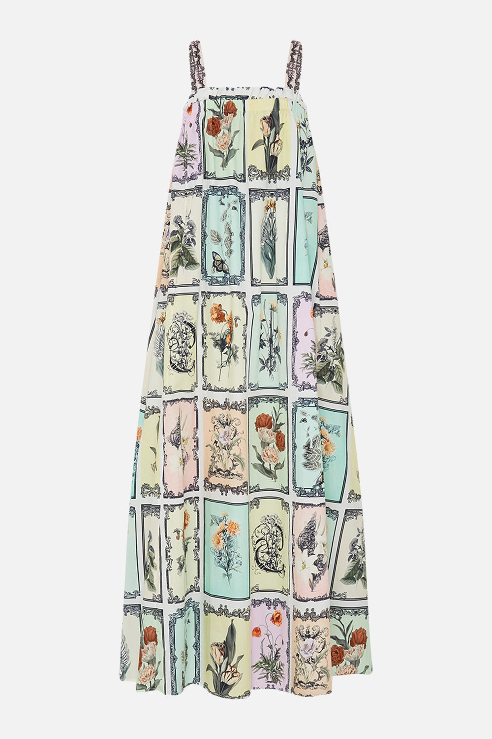 CAMILLA floral headscarf in Stitched in Time print.