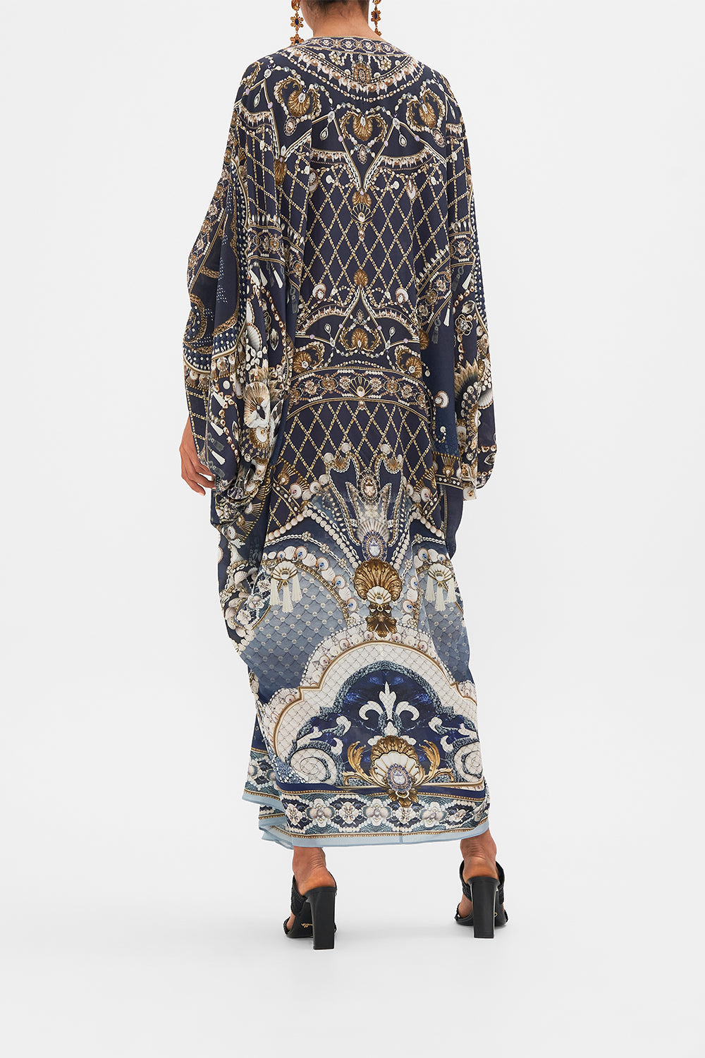 CAMILLA black/Gold T-Shape Long Kaftan in Dance with the Duke