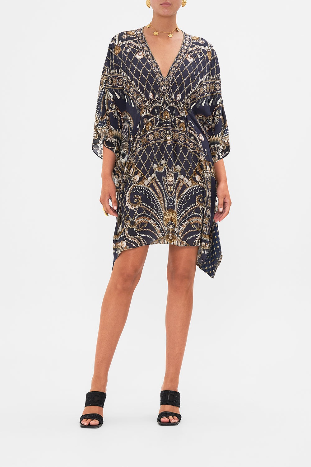 CAMILLA floral ruched cup underwire one piece in Stitched in Time print.