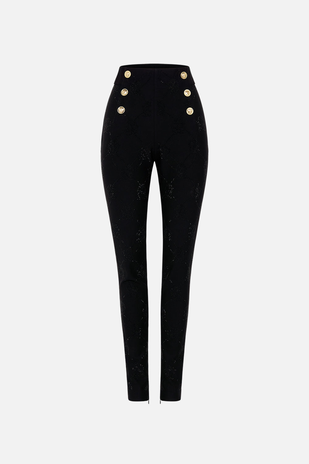 CAMILLA leopard hotfix embellished ponte pant in Amsterglam print.