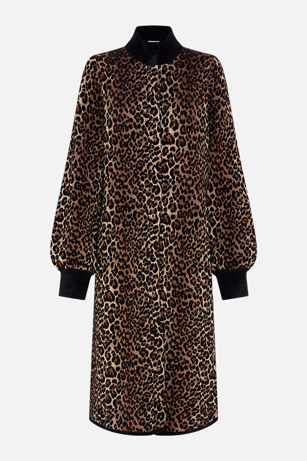 CAMILLA leopard A-line coat in Amsterglam print.