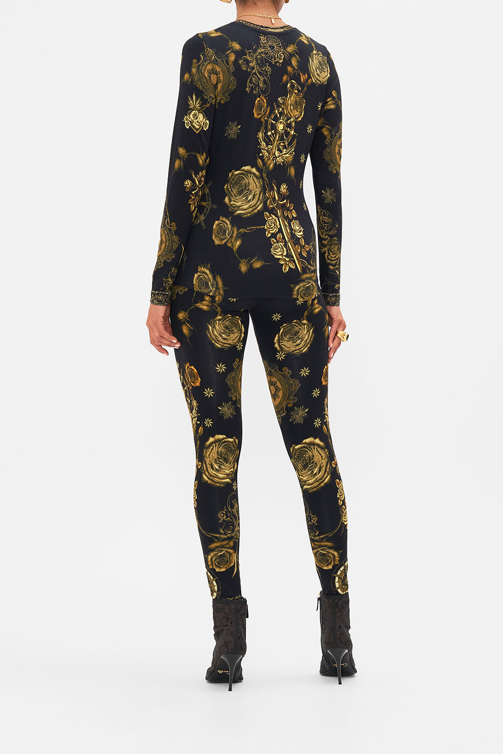 CAMILLA black long sleeve top in So Says the Oracle print.