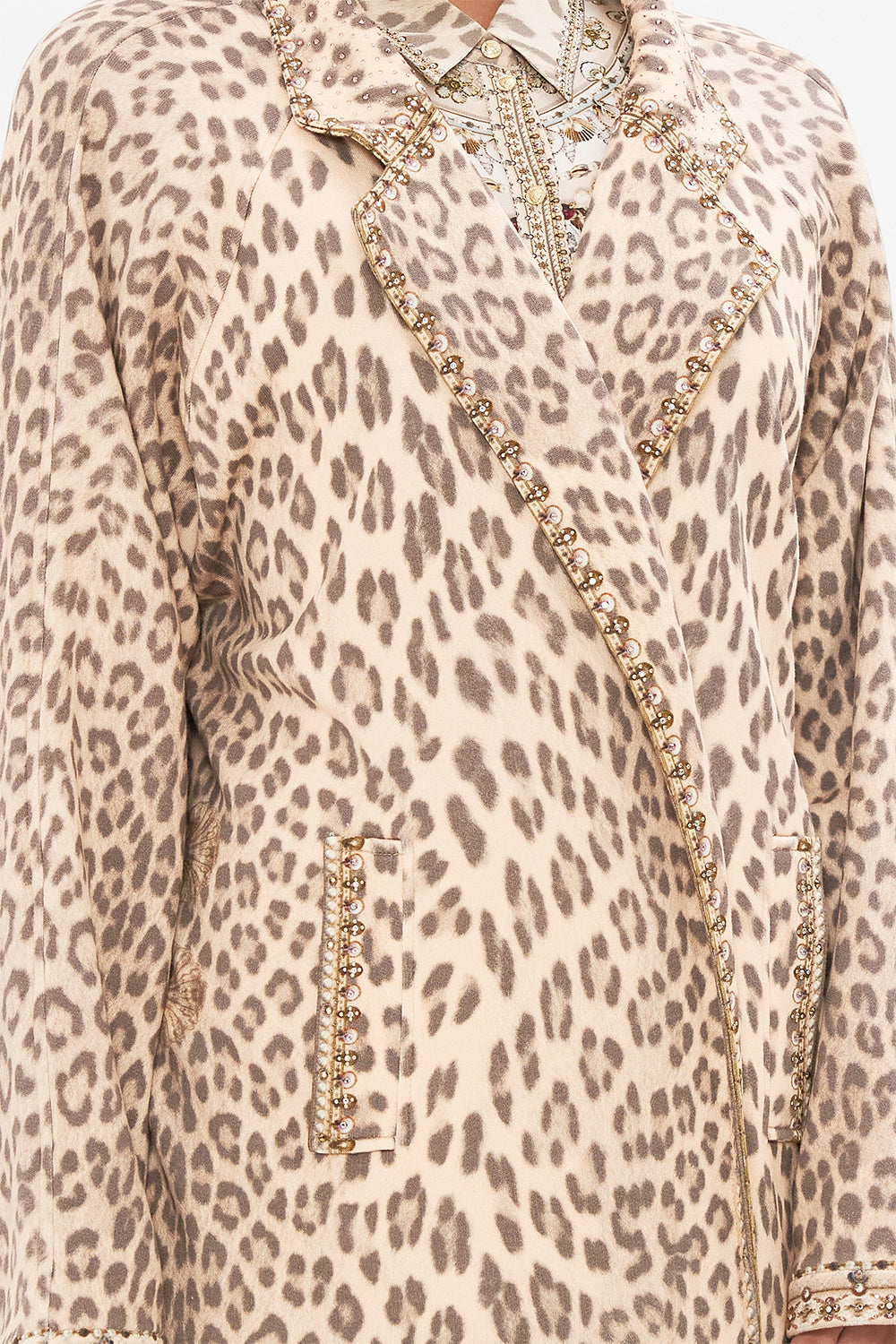 CAMILLA printed trench coat in Grotto Goddess print