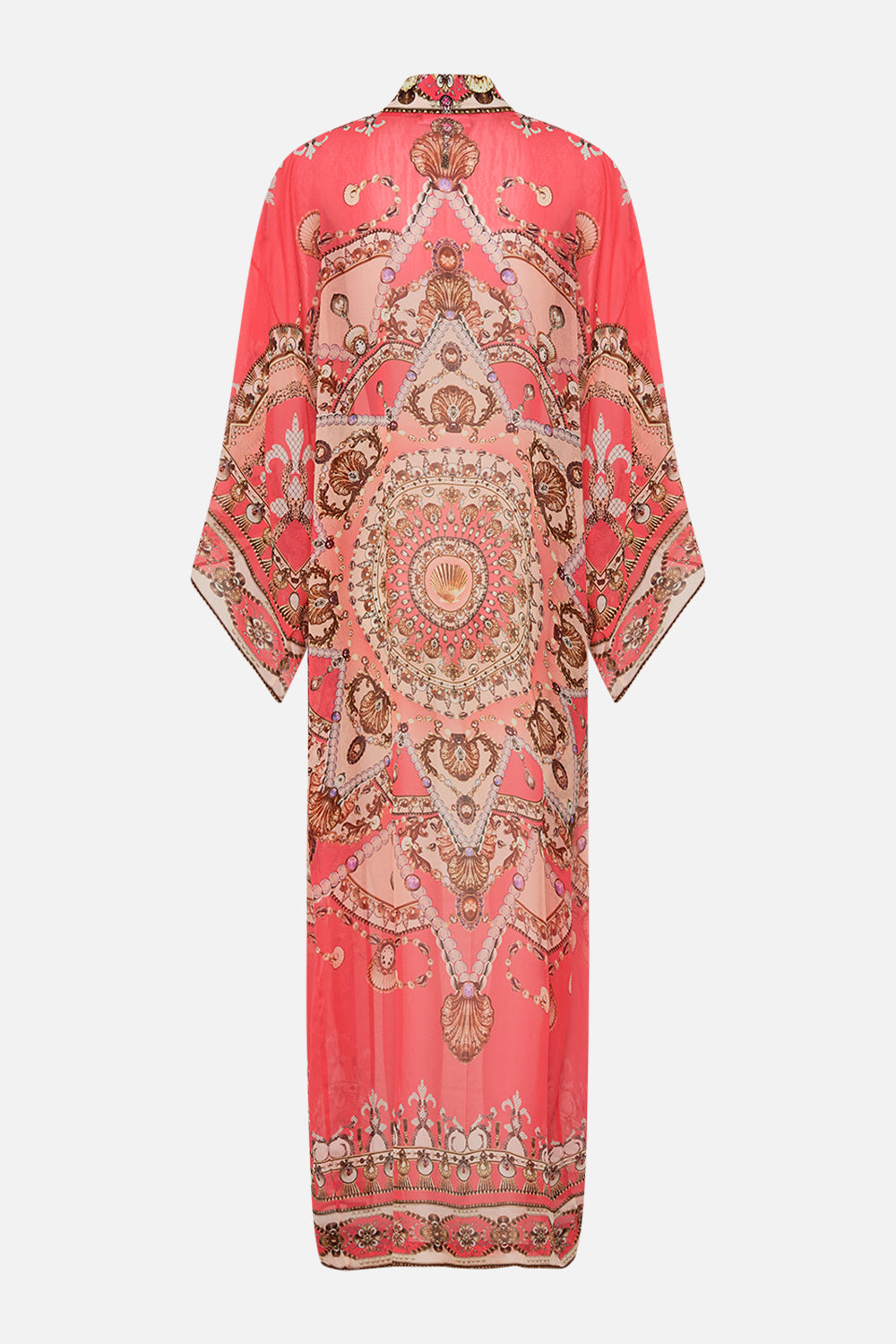 CAMILLA Pink Kimono Layer with Collar in Shell Games