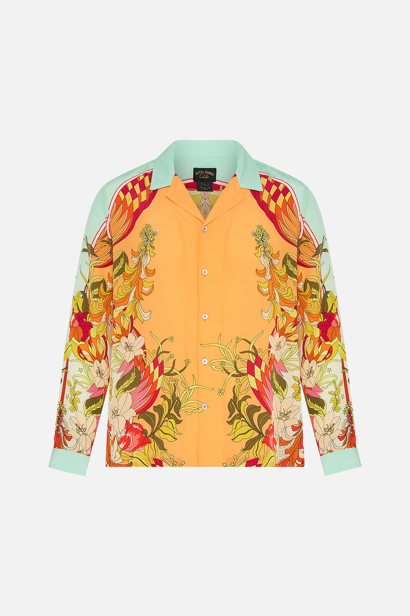 BOYS SHORT SLEEVE CAMP COLLARED SHIRT A CERAMIC GARDEN