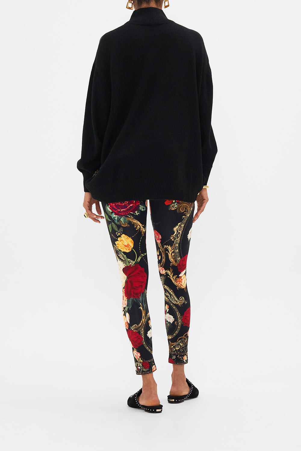 CAMILLA Black Silk Front Turtle Neck Knit in Magic in the Manuscripts