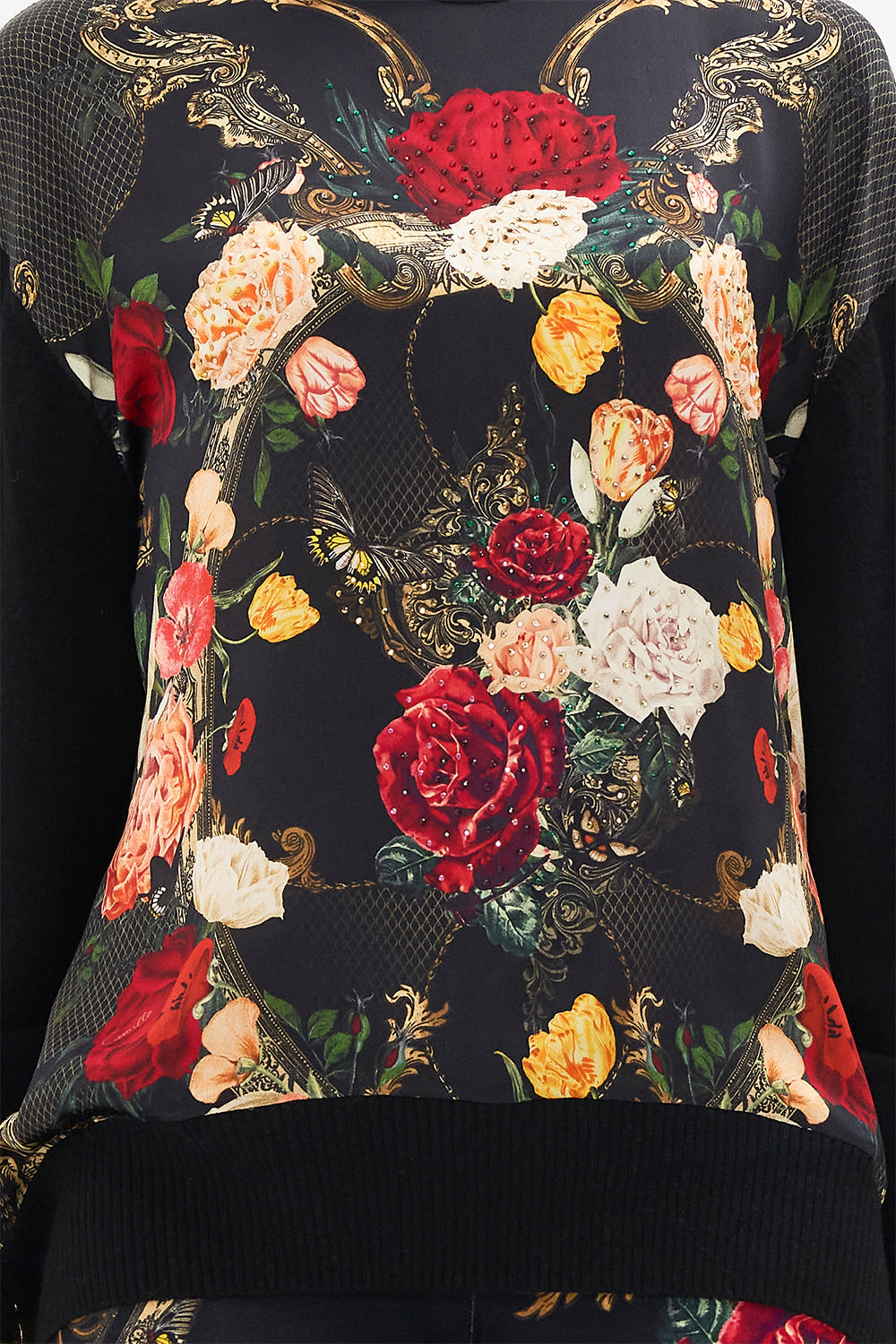 CAMILLA Black Silk Front Turtle Neck Knit in Magic in the Manuscripts