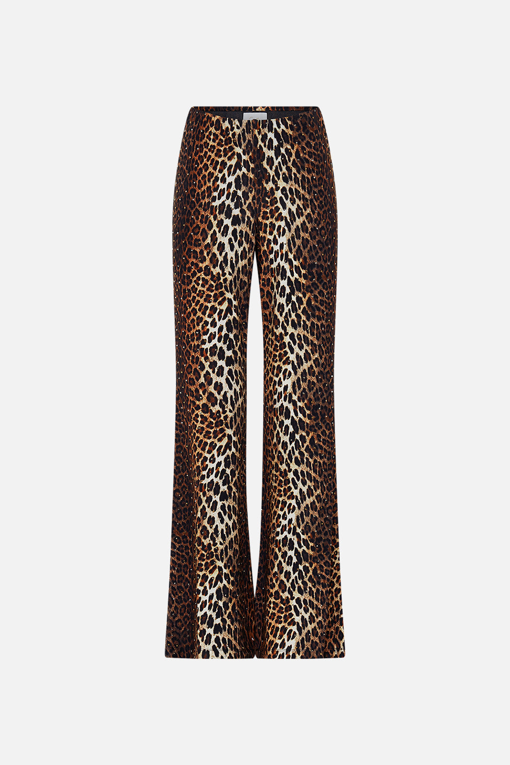 CAMILLA leopard jersey flare pant in Amsterglam print.