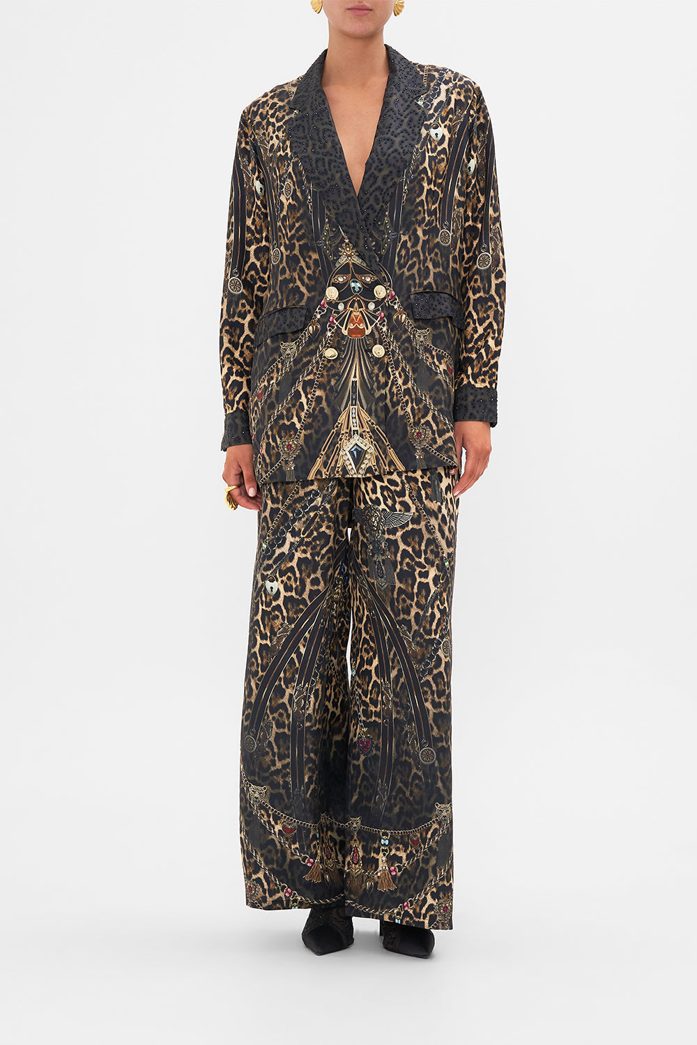 CAMILLA floral ruched cup underwire one piece in Stitched in Time print.