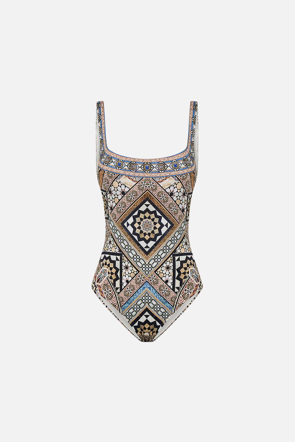 CAMILLA Underwire Square Neck One Piece in Make Me Your Mosaic Print