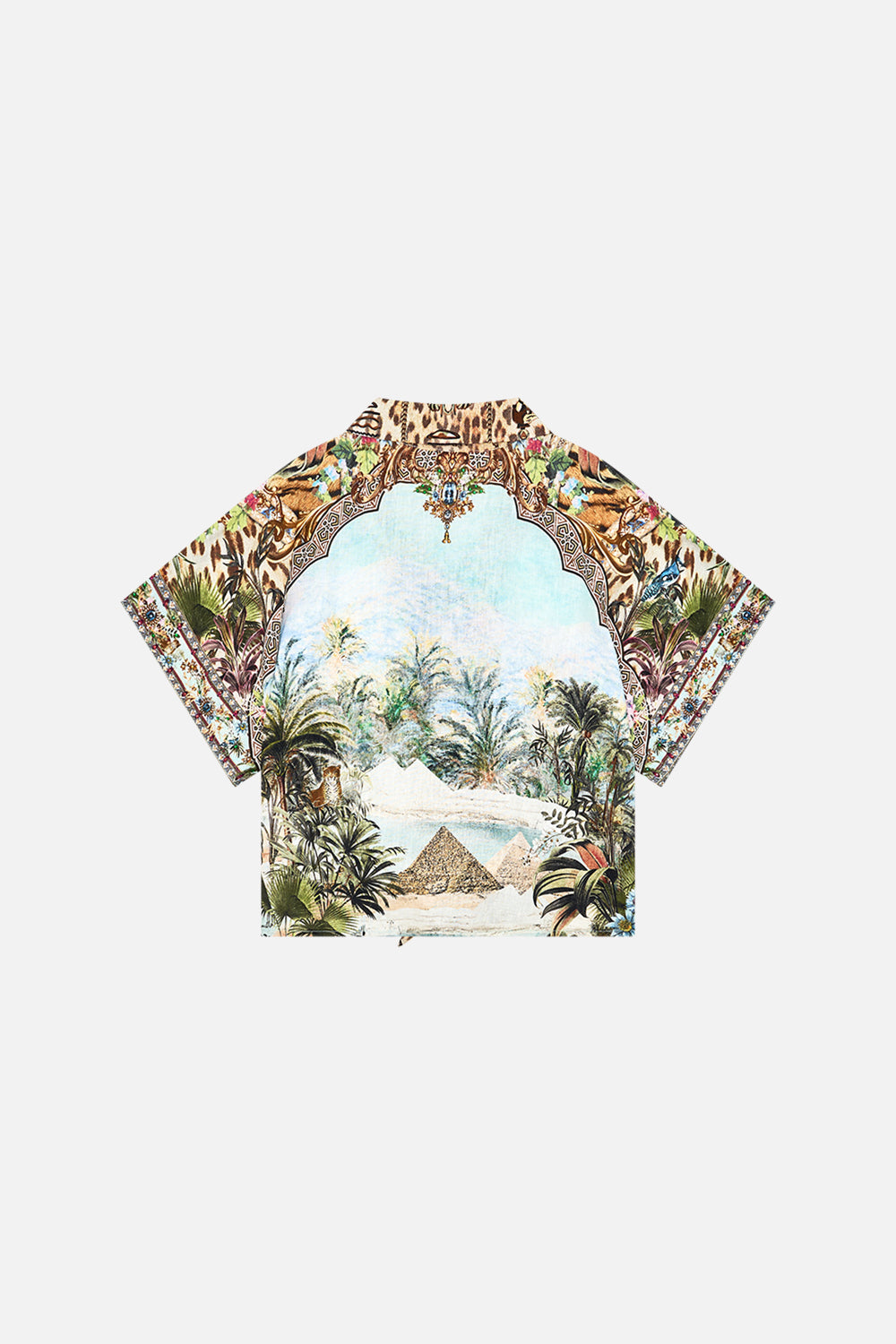 Milla By CAMILLA Kids Crop Tie Front Shirt in Views of the Valley Print