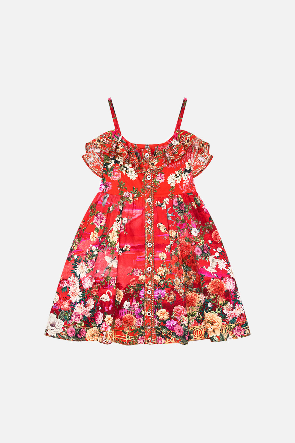 Milla By CAMILLA Kids Mini Dress With Waist Sash and Bow 4-10 in Sweet Home Alexandria print.