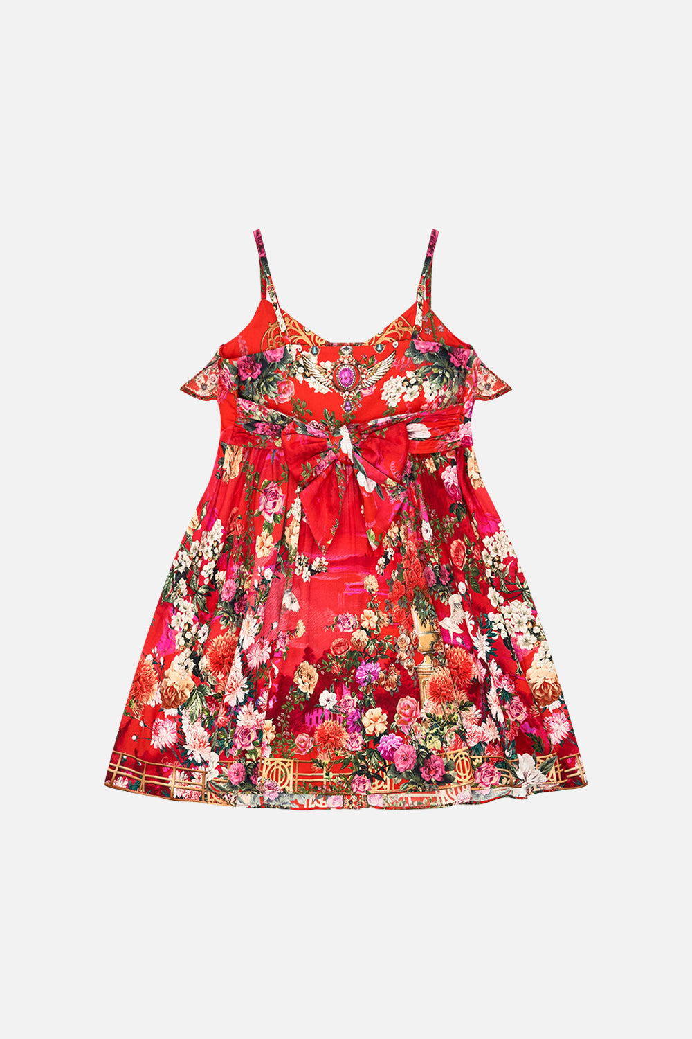 Milla By CAMILLA Kids Mini Dress With Waist Sash and Bow 4-10 in Sweet Home Alexandria print.