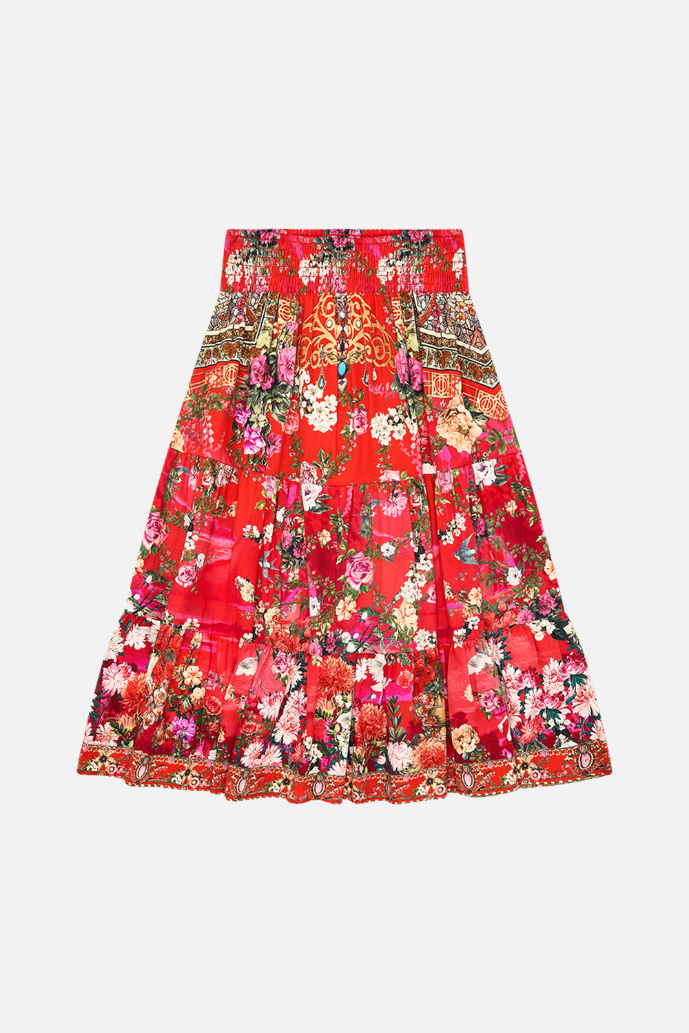 Milla By CAMILLA Convertible Shirred Maxi Skirt 4-10 in Sweet Home Alexandria print.