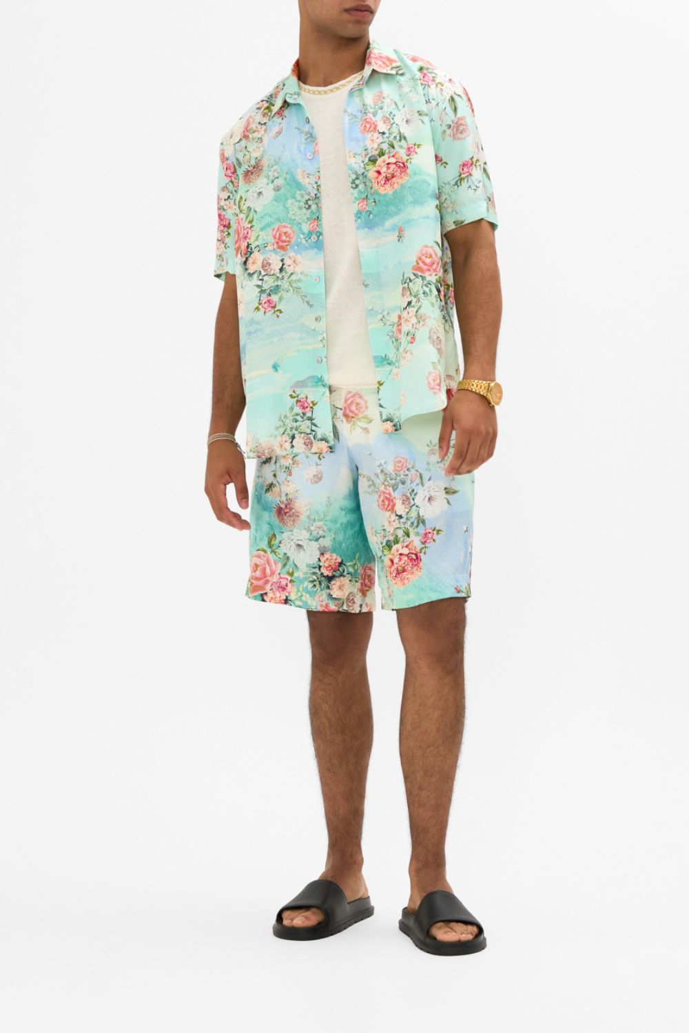 CAMILLA Oversized button through SS shirt in The jewellery museum print.