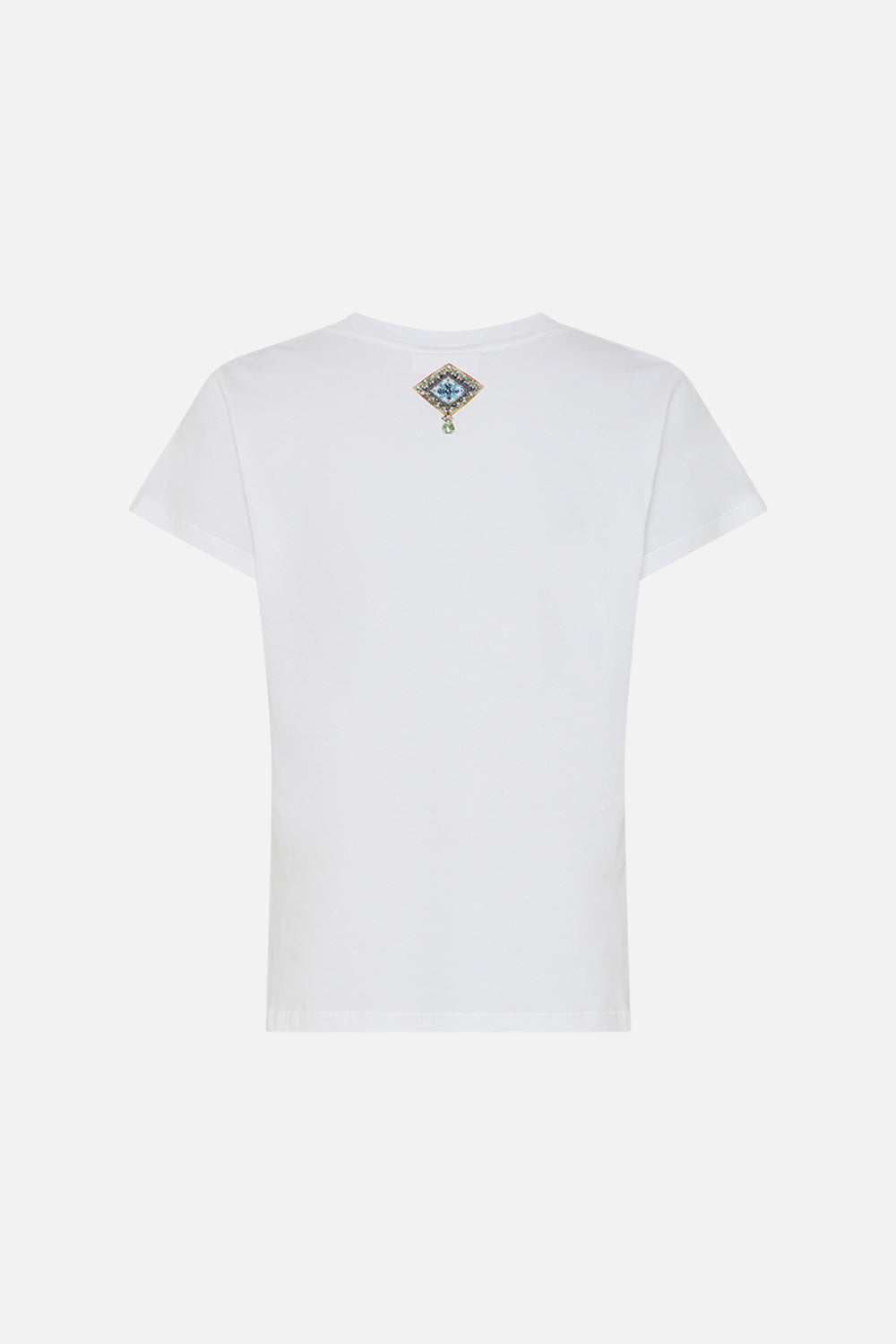 SLIM FIT ROUND NECK T-SHIRT - WHITE JARDIM PARTY