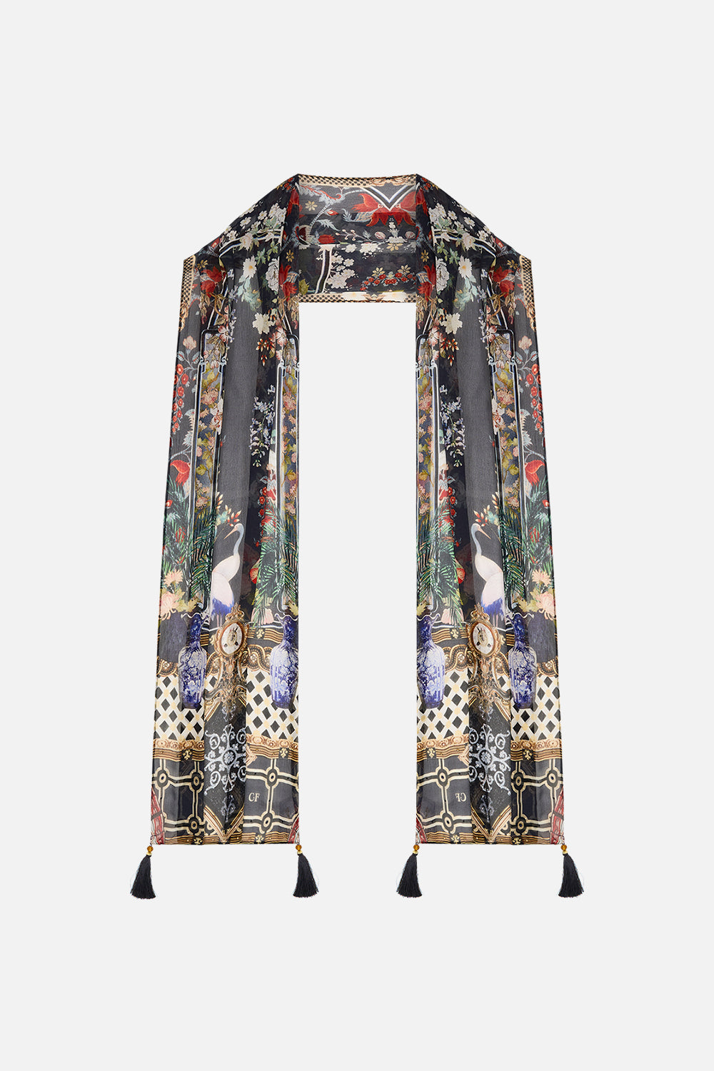 CAMILLA Long Scarf in Palacio Poetry print