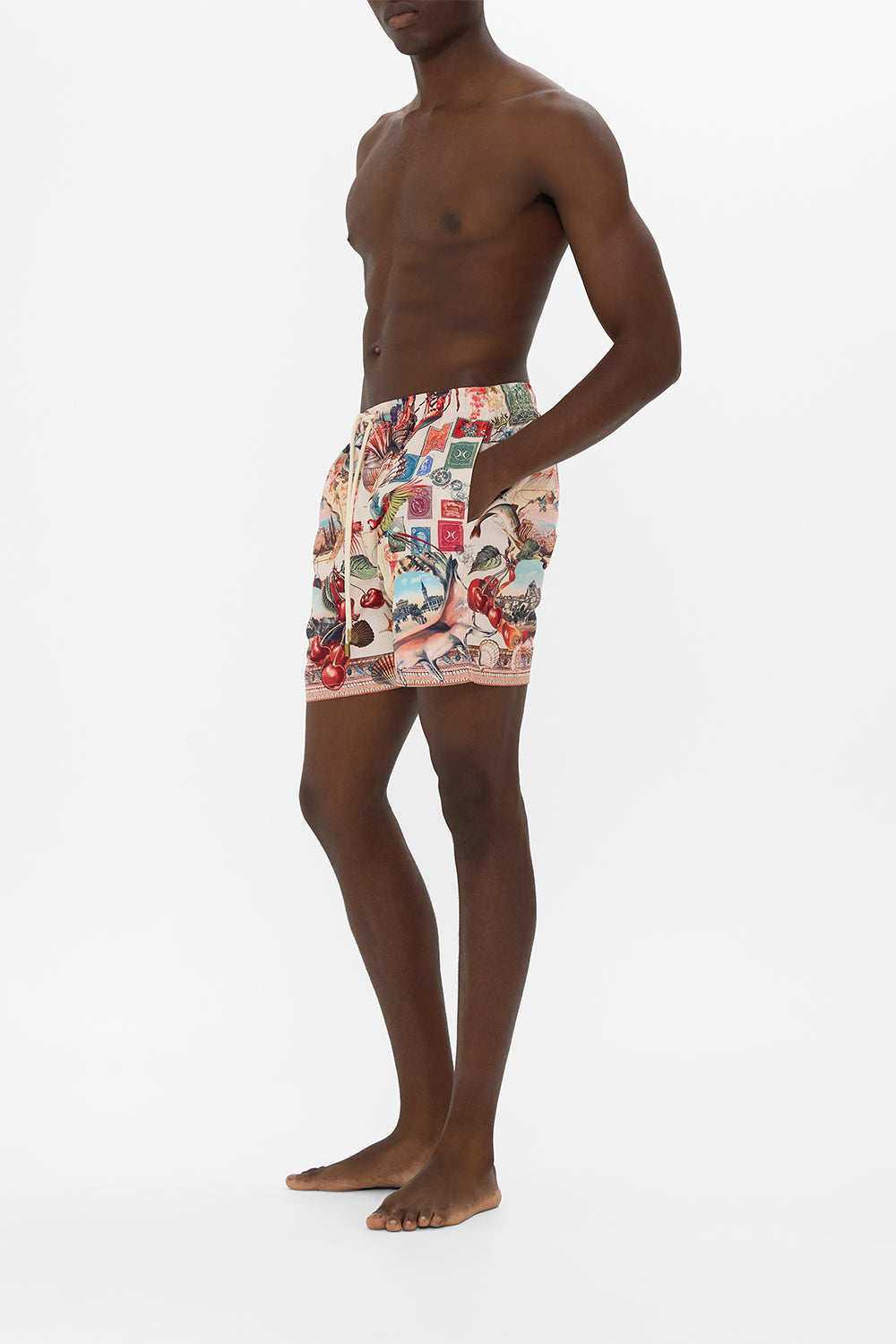 MID LENGTH BOARDSHORT WITH ELASTIC WAIST NOTES FROM THE ROAD