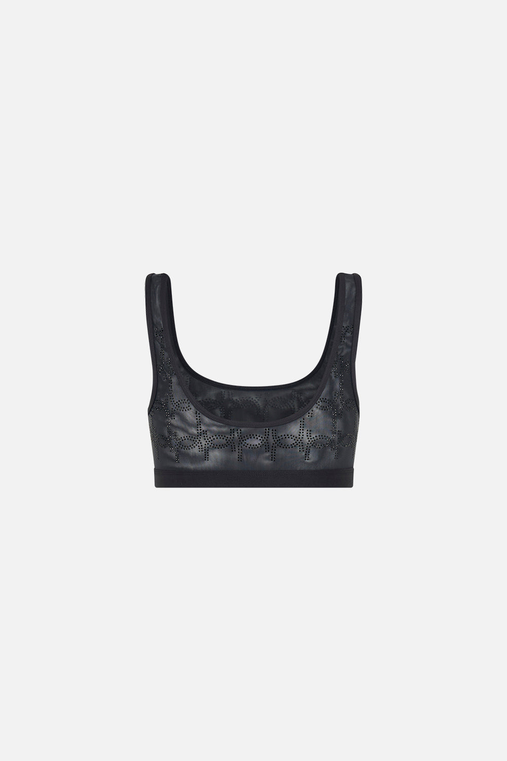 CAMILLA mesh crop in black