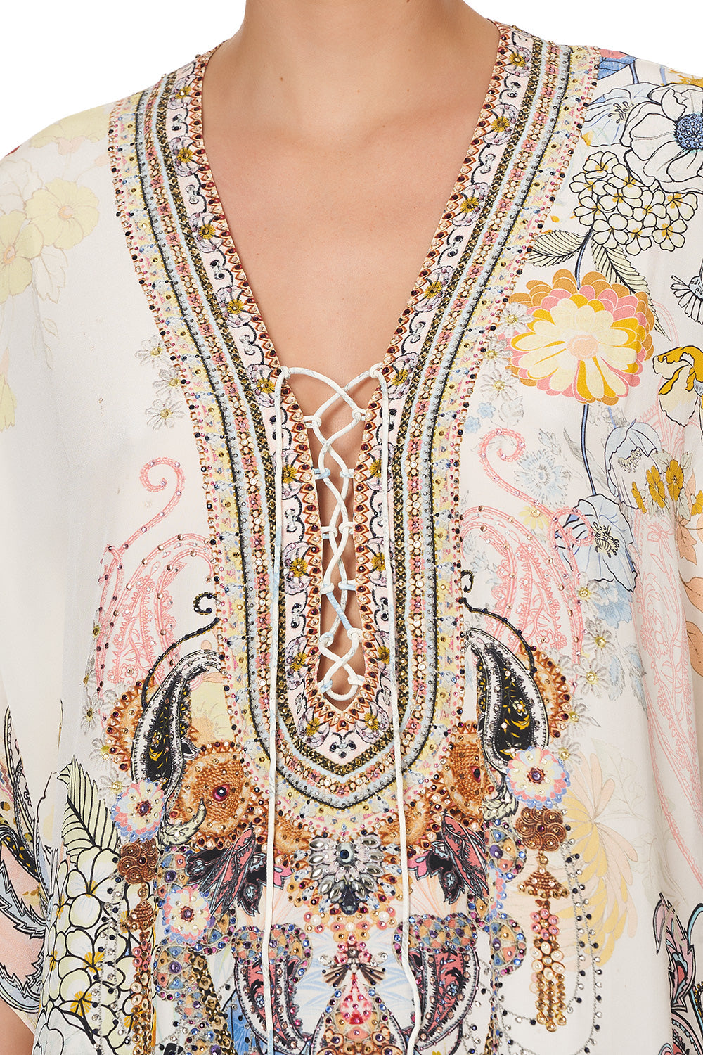 LACE UP KAFTAN BRITAIN BOUQUET