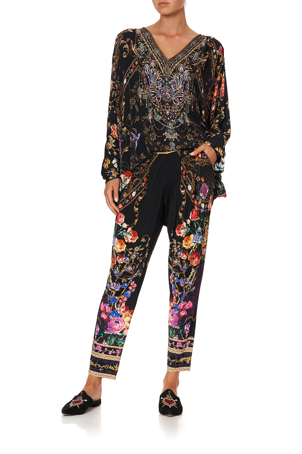 JERSEY DOLMAIN SLEEVE KAFTAN WITH YOKE BLUSHING MANOR