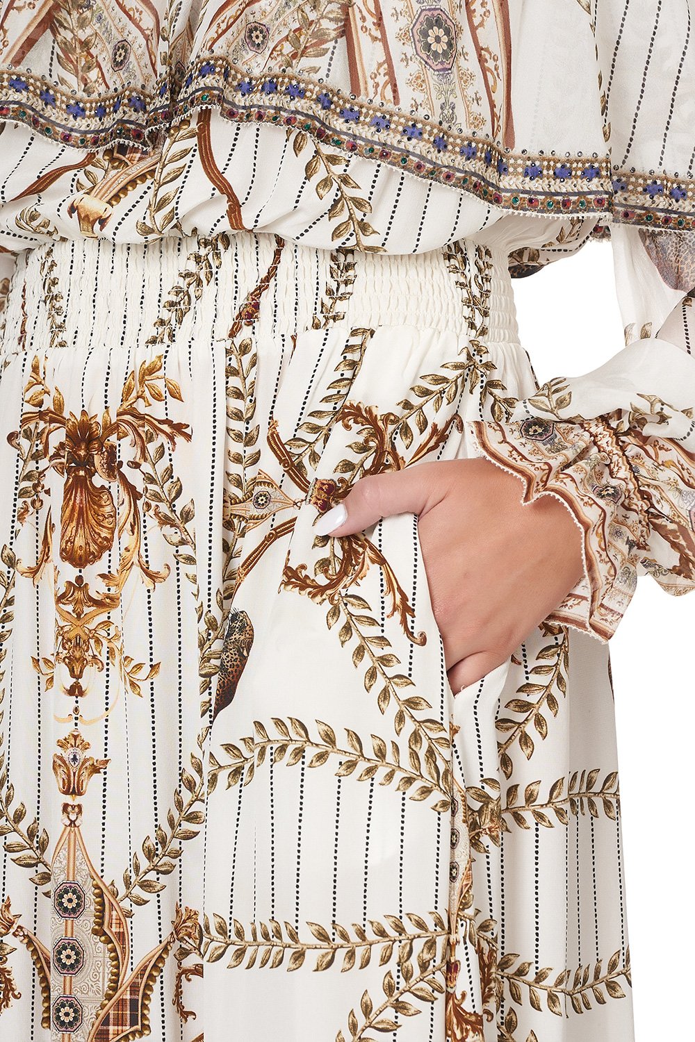 RUFFLE HEM LONG DRESS MIND YOUR MANOR