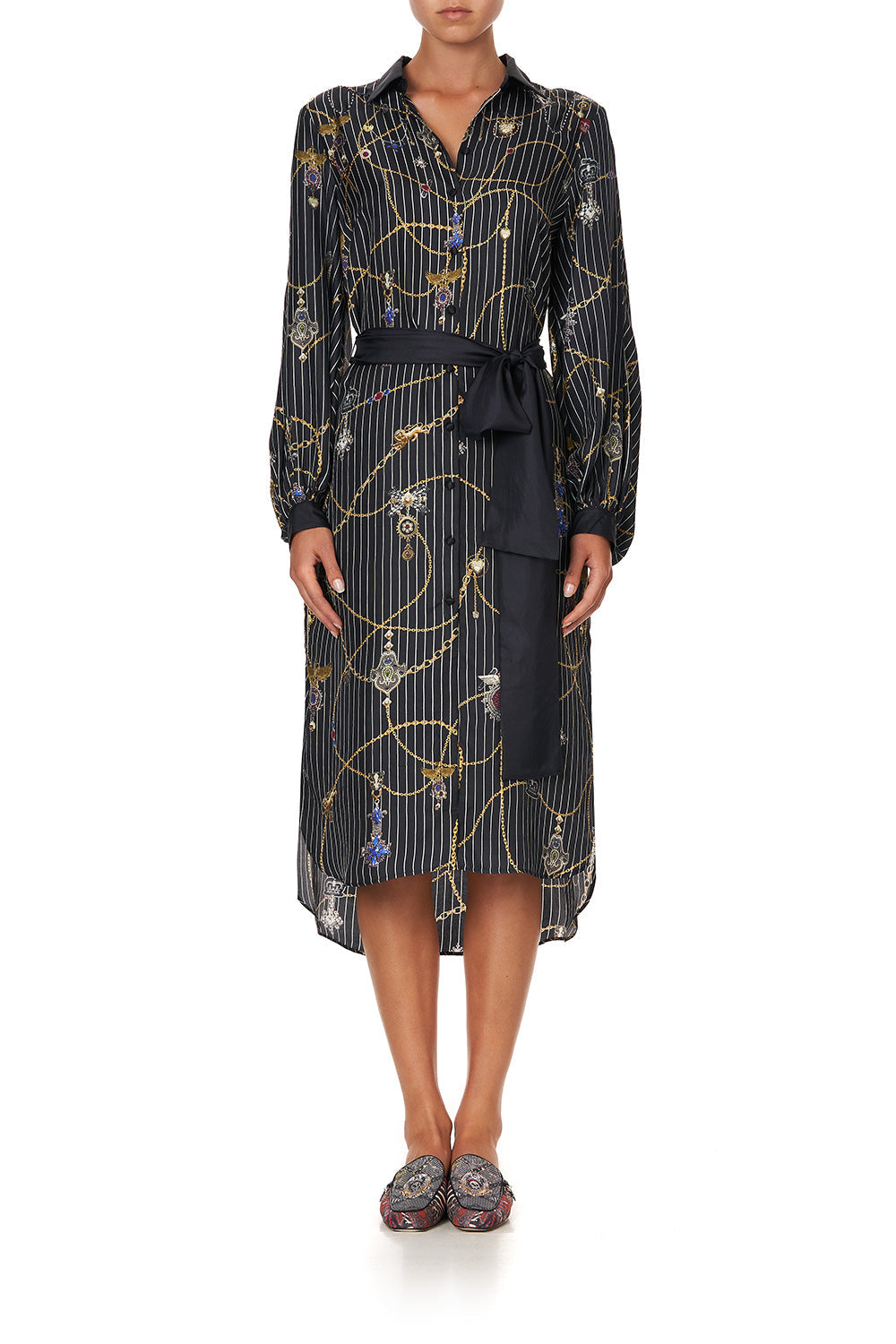 HIGH LOW MIDI SHIRT DRESS PUNK OF PRIMROSE
