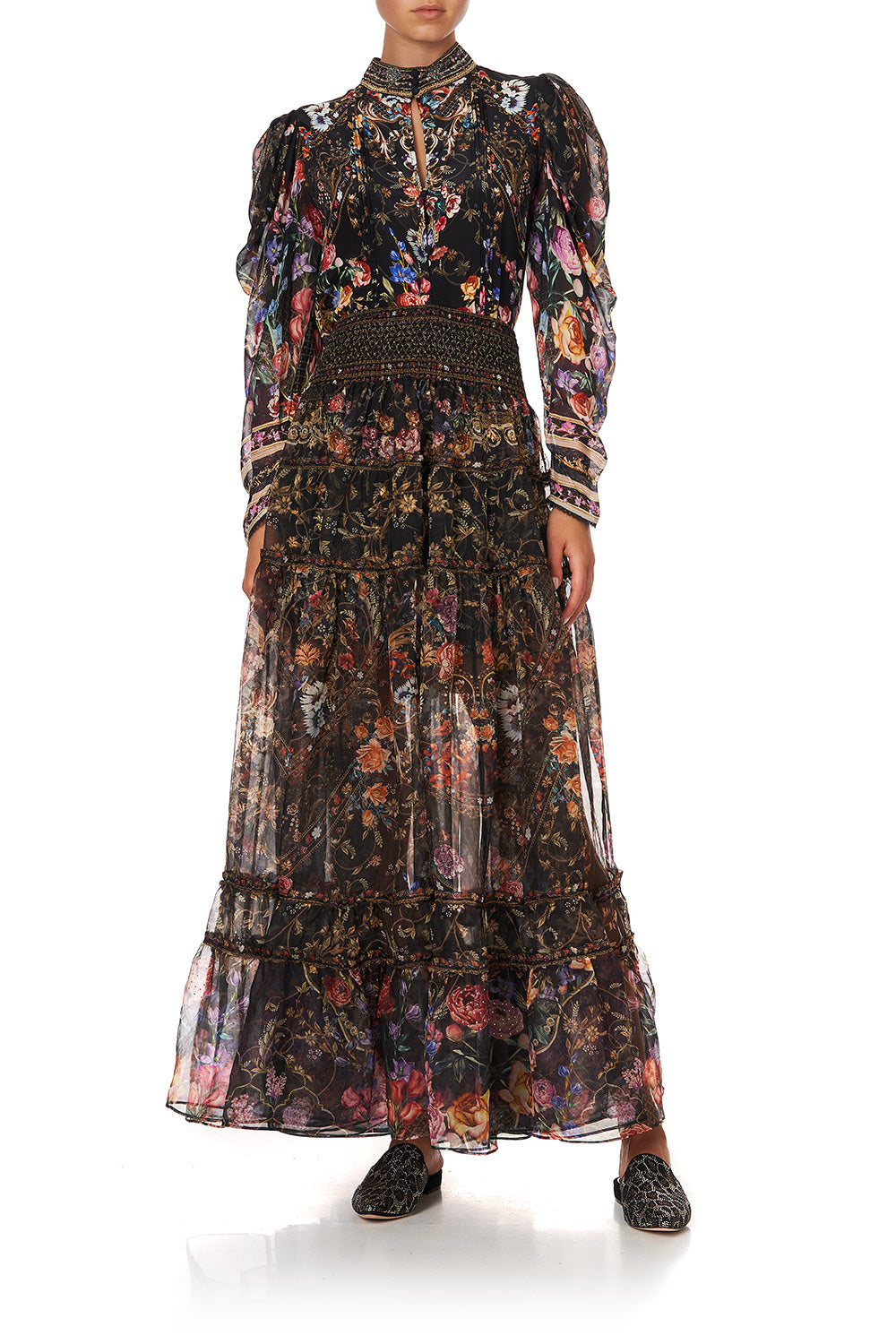 PINTUCK BLOUSE WITH DRAPED SLEEVE BLUSHING MANOR