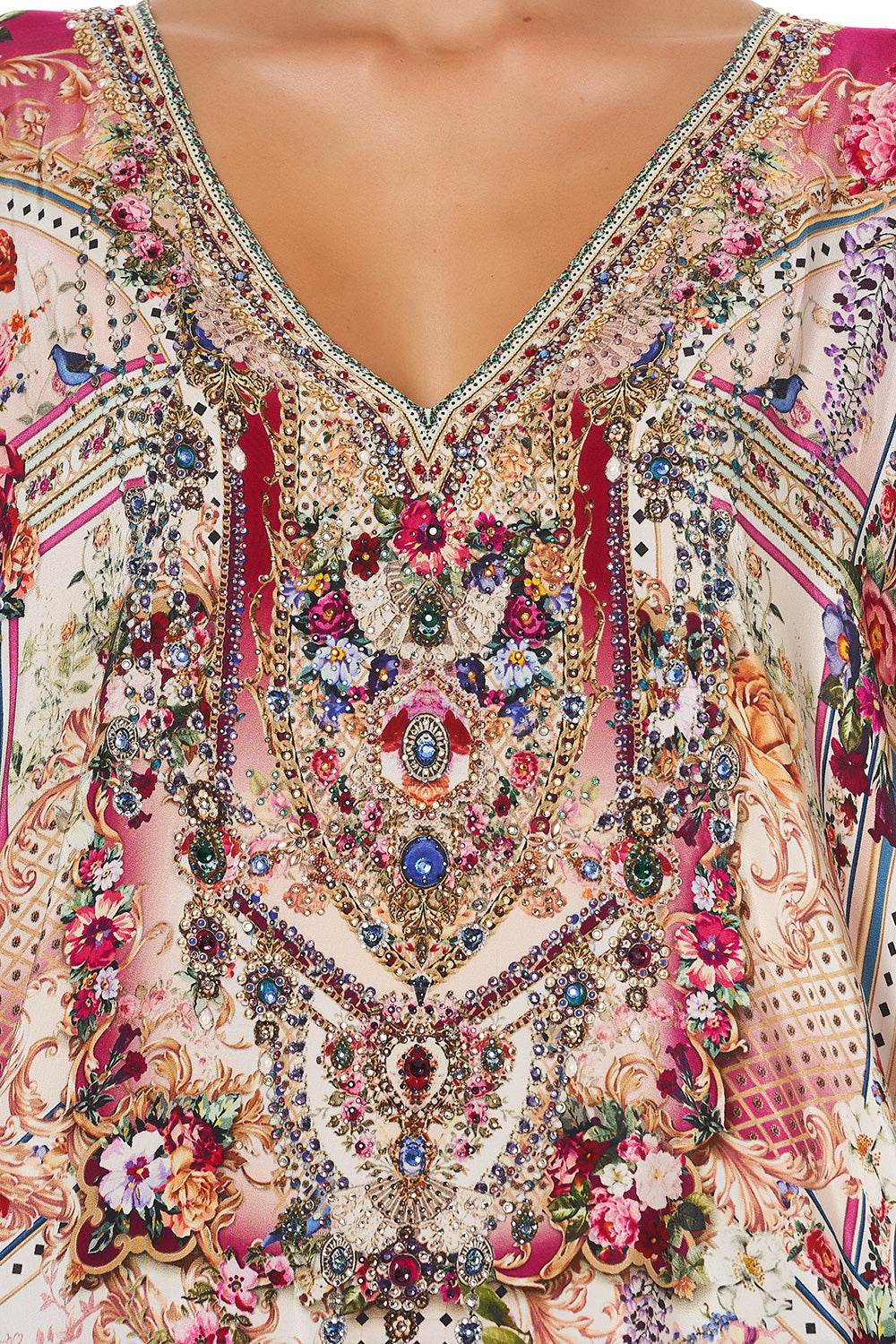 SHORT KAFTAN WITH CUFF SUMMONED BY A ROSE