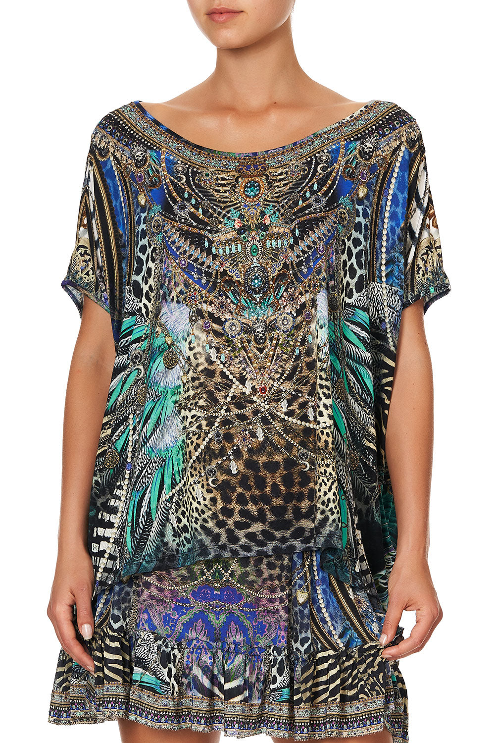 LOOSE FIT ROUND NECK TEE ANIMAL ARMY