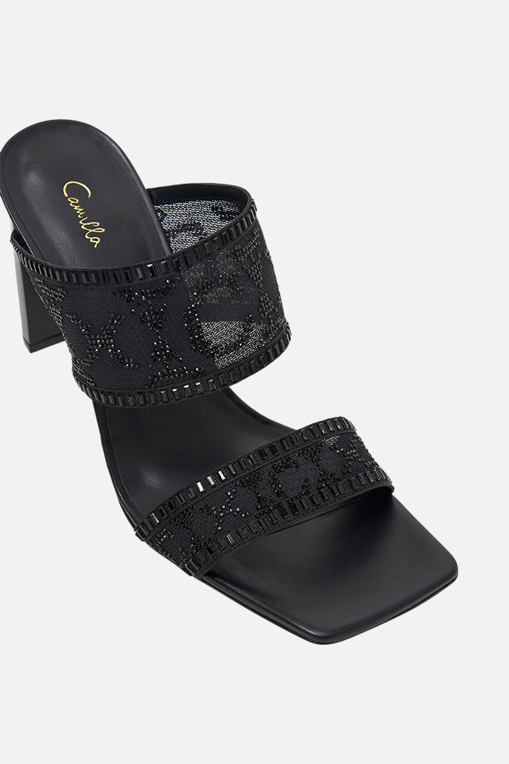 ALEXIA SLIM BLOCK HEEL MULE SOLID BLACK