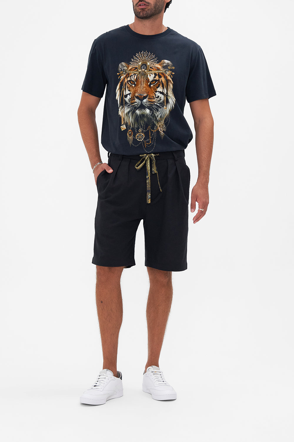 CAMILLA mens black shorts in The Night Is Noir