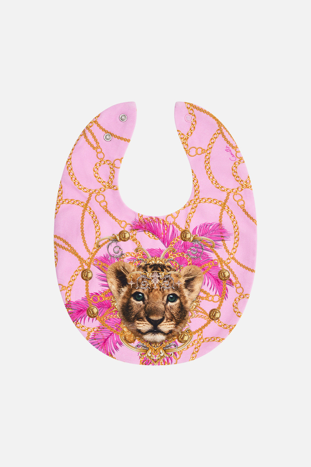 Product view in MILLA BY CAMILLA babies oversized bib in Tiptoe The Tightrope print