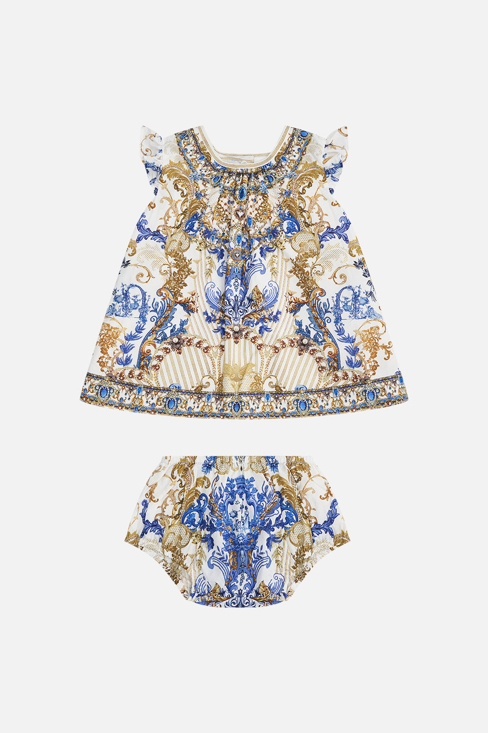 Product view of MILLA BY CAMILLA babies top and bloomer set in Soul Searching print