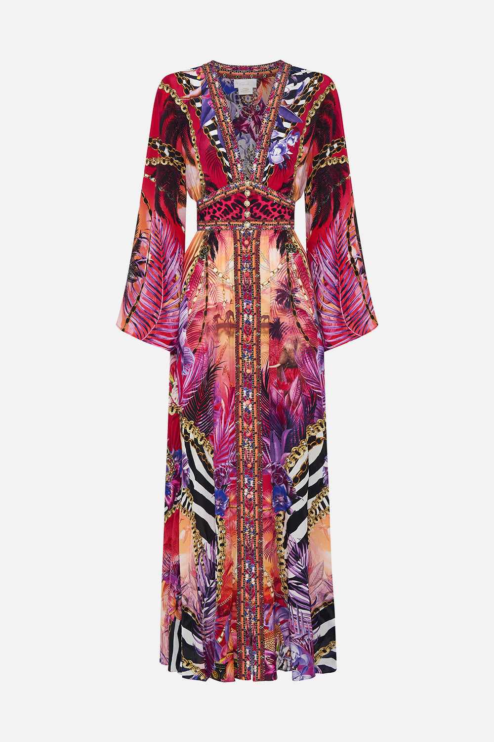 KIMONO SLEEVE DRESS WITH SHIRRING DETAIL WILD LOVING