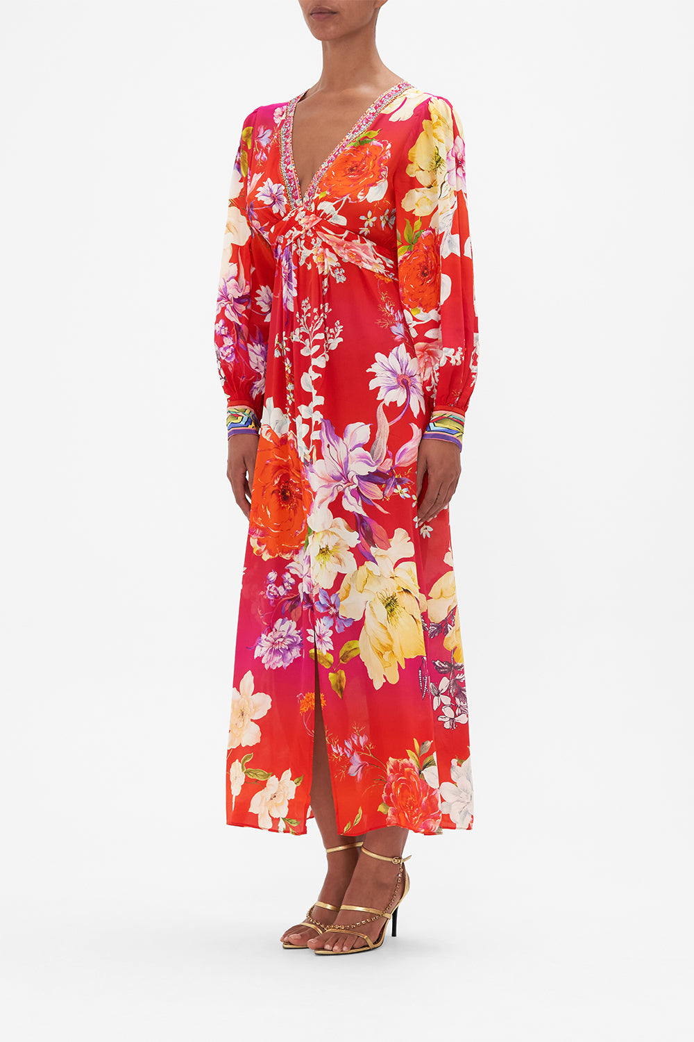 TWIST FRONT LONG DRESS KISS AND TELL