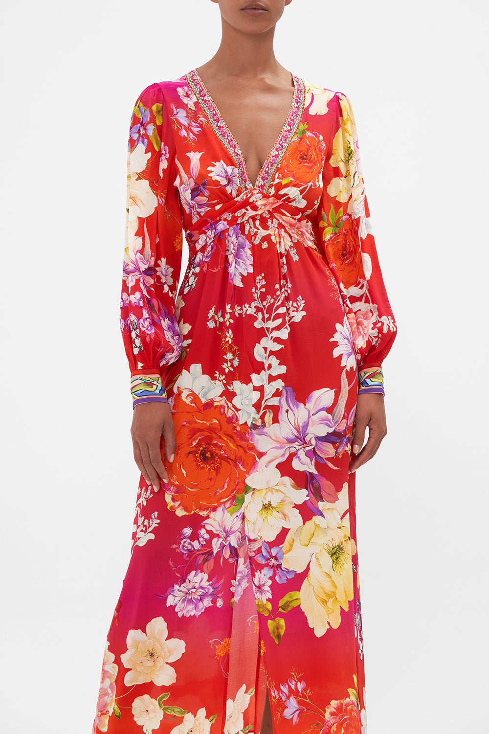 TWIST FRONT LONG DRESS KISS AND TELL