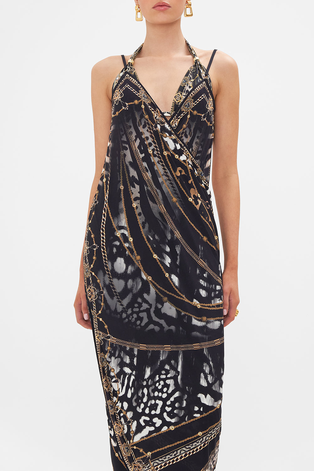 SARONG WITH STRAPS AND TRIM DETAIL UNTAMED ROYALTY