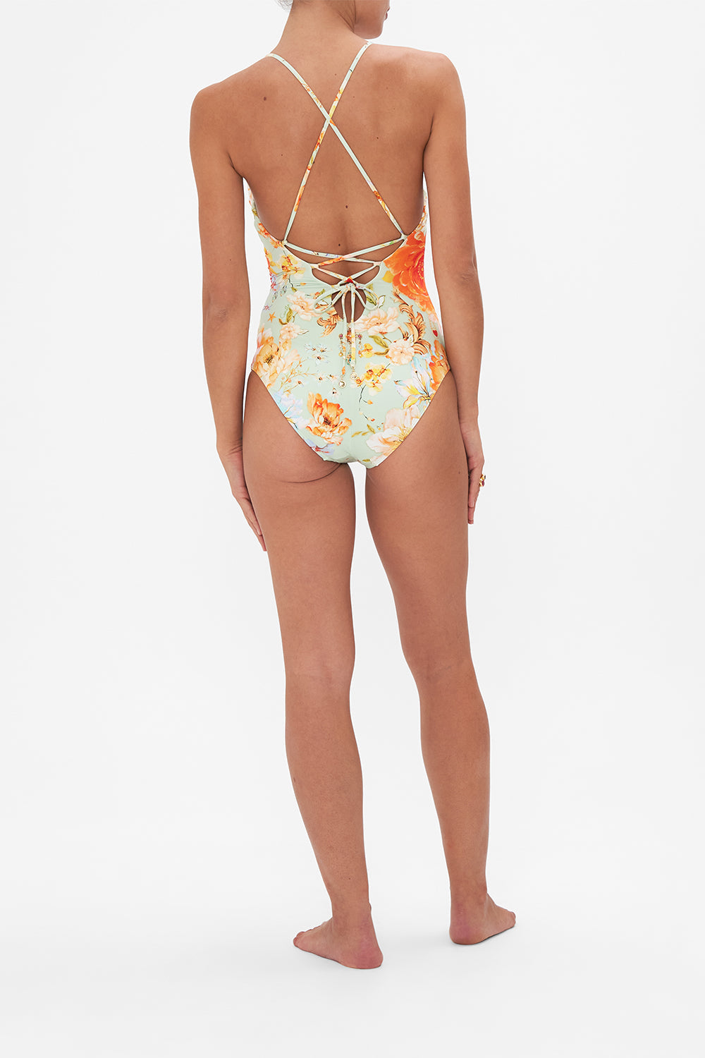 TIE BACK V-NECK ONE PIECE TALK THE WALK