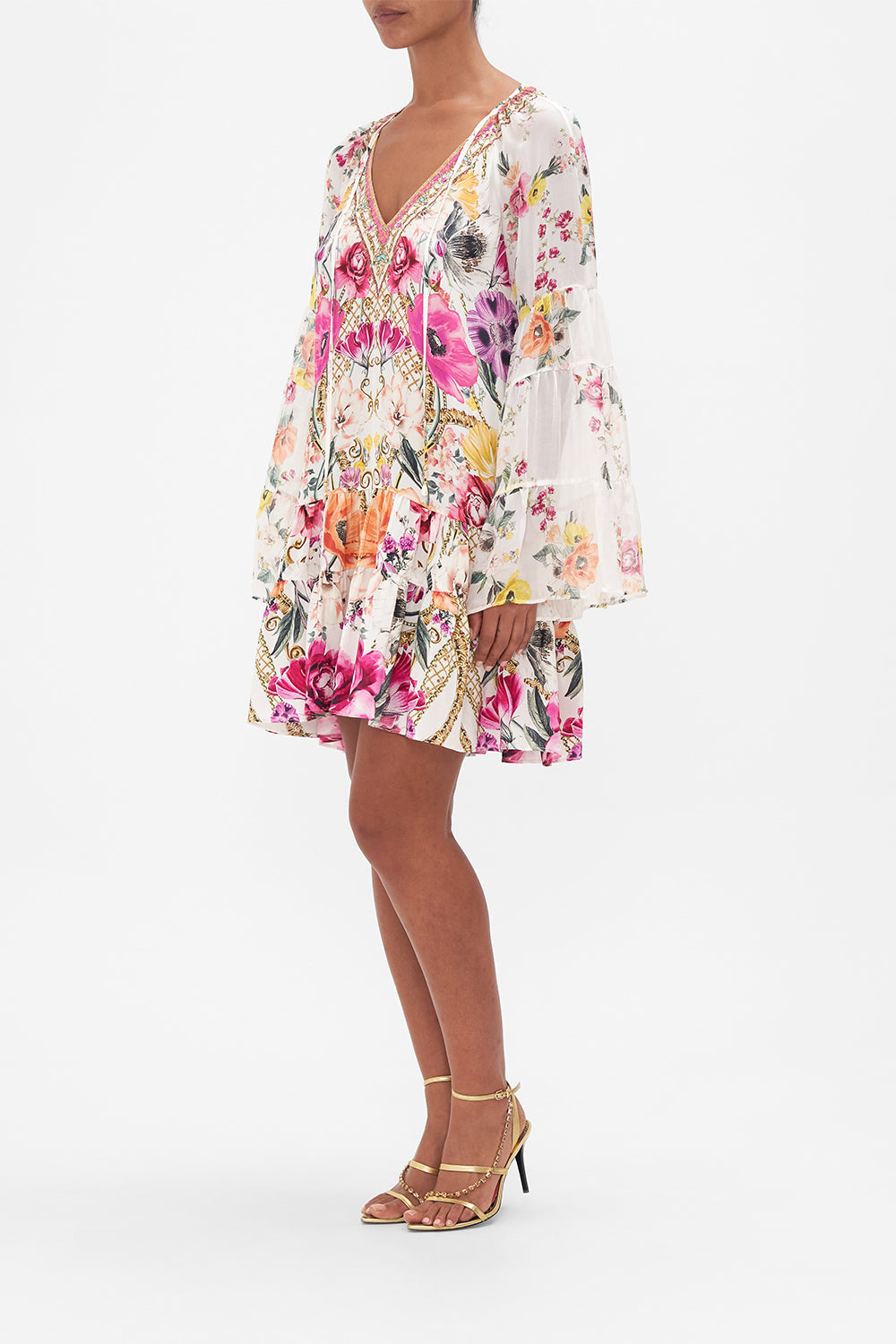 A-LINE GATHERED PANEL DRESS DESTINY CALLING