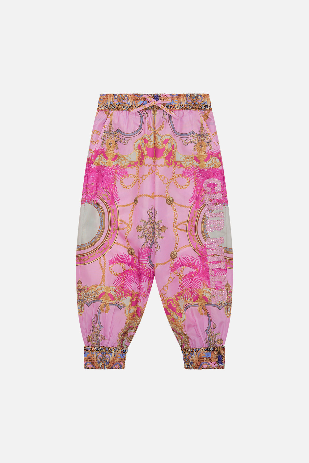 Product view of MILLA By CAMILLA kids printed track pants in Tiptoe The Tightrope print