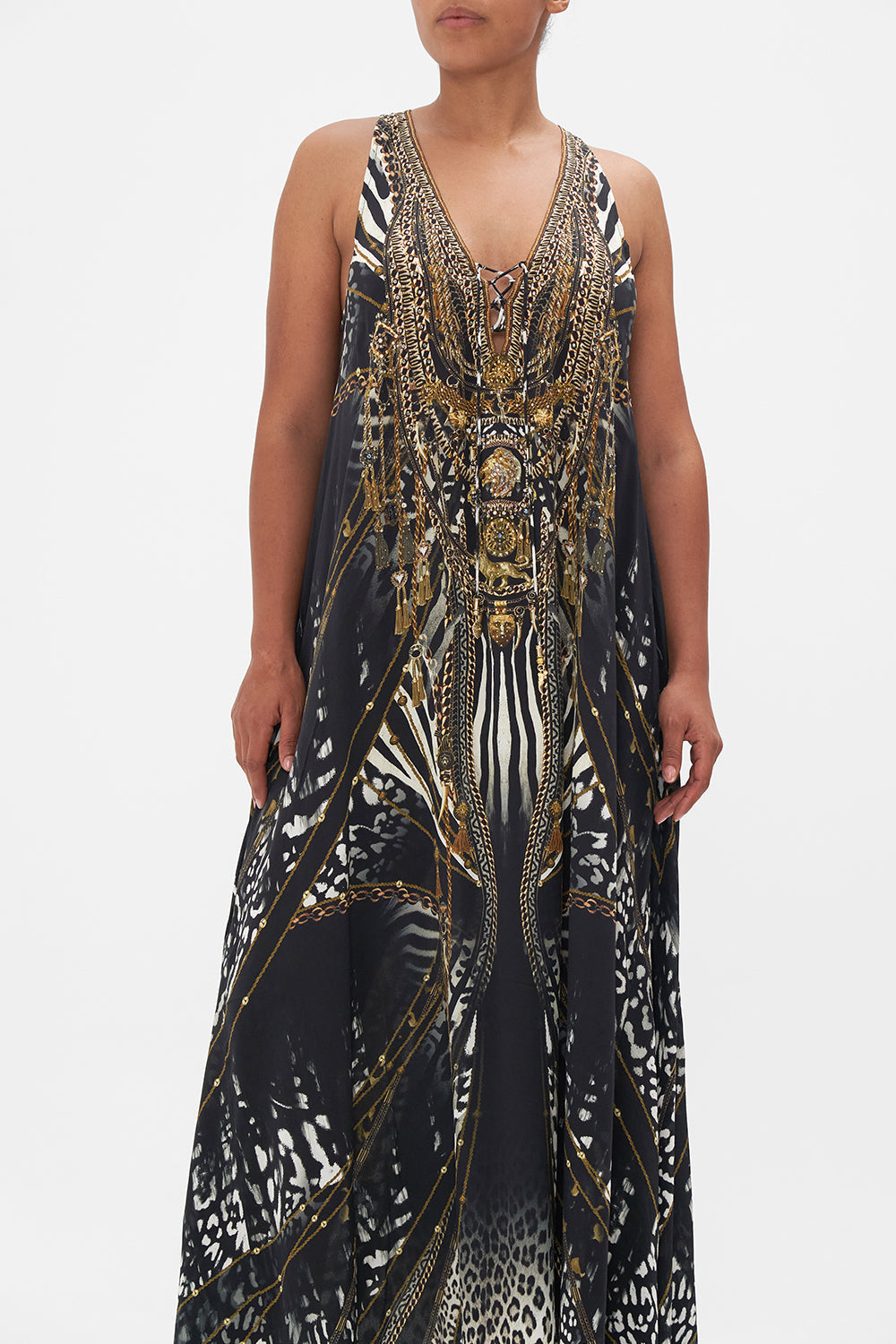 LACE UP RACER BACK DRESS UNTAMED ROYALTY