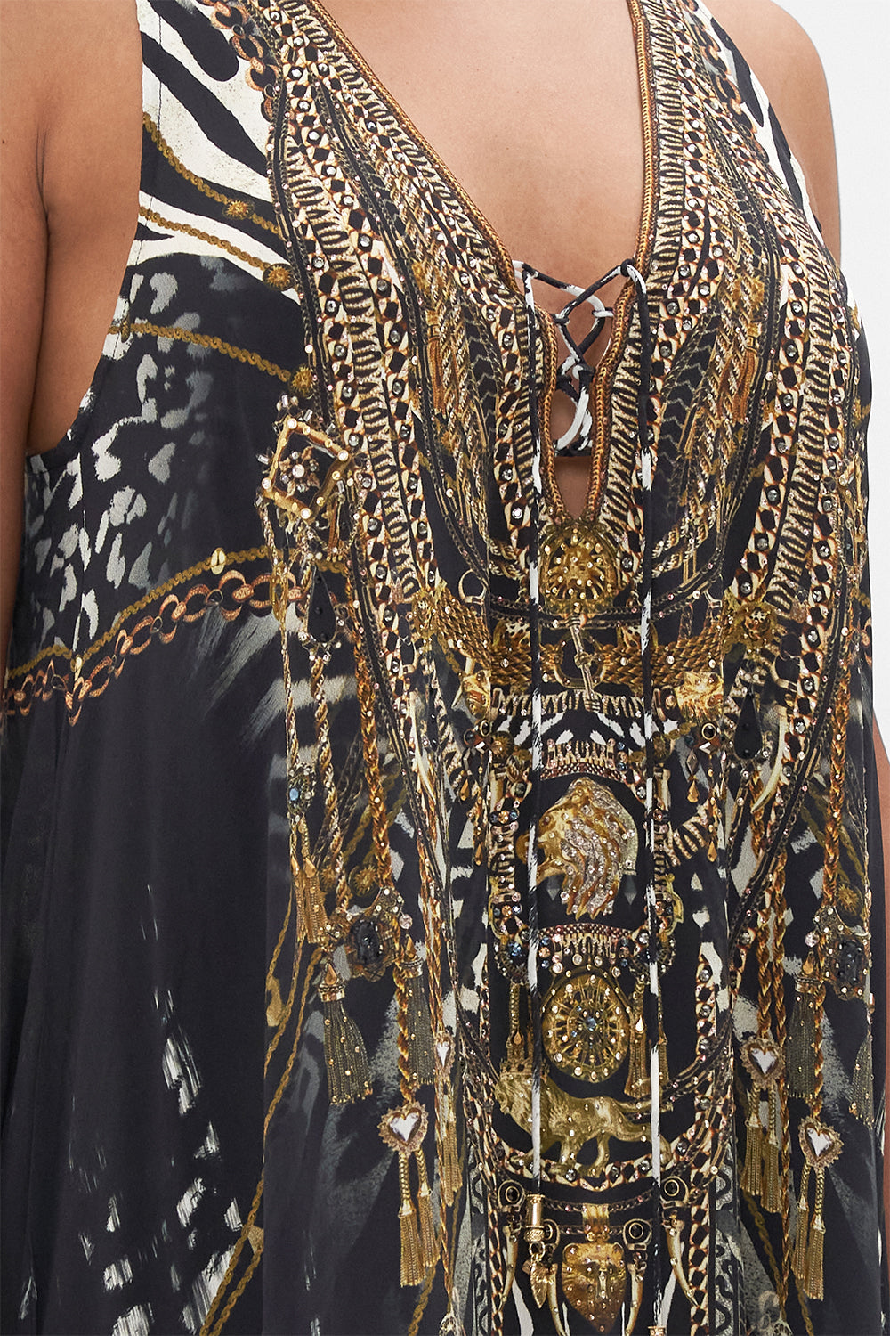 LACE UP RACER BACK DRESS UNTAMED ROYALTY